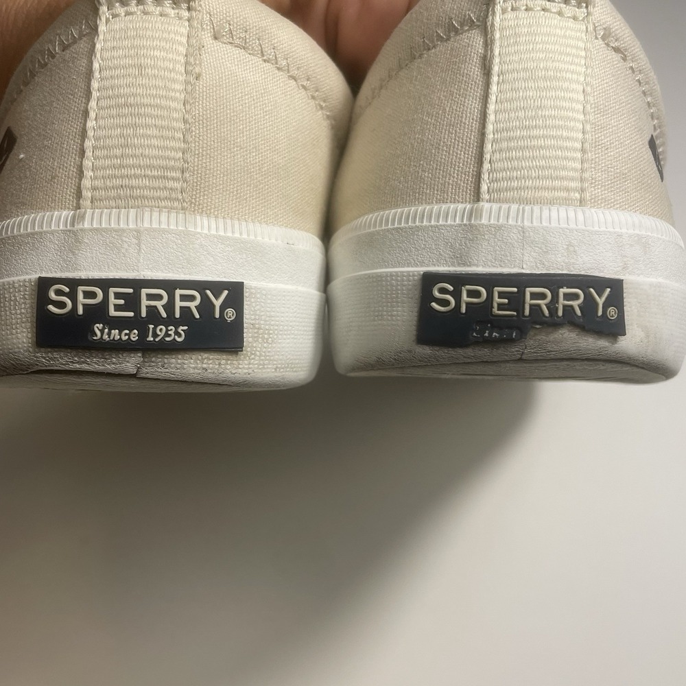 Sperry Women's Canvas Topsider Loafers Leather Laces Size 10 - Picture 8 of 8